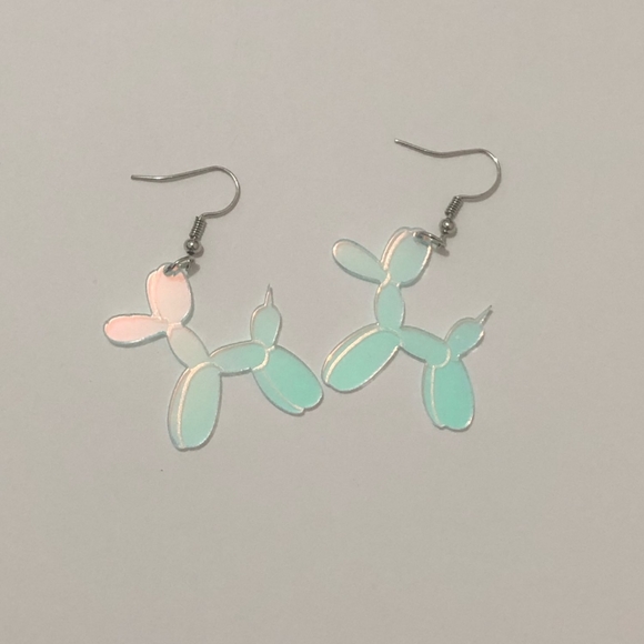 Iridescent balloon animal Earrings - Picture 3 of 4